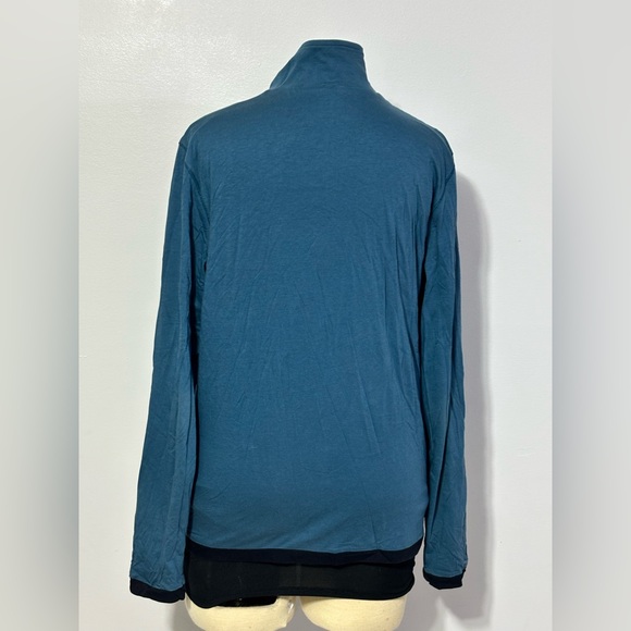 Hugo Boss Black Label Full Zip Sweater Mock Neck Size Medium Color Blue - Picture 2 of 7